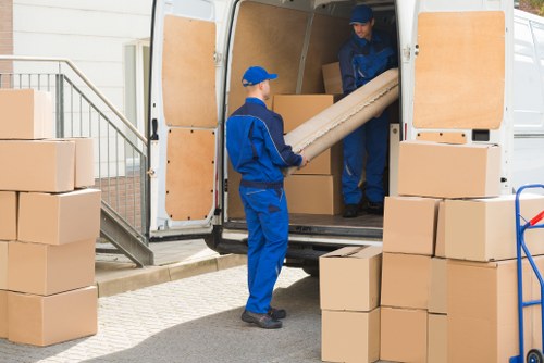Preparing boxes and furniture for a move in Enfield