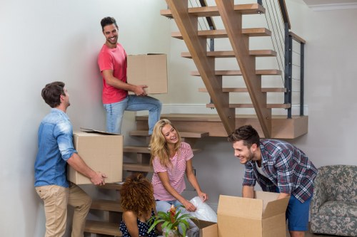 Commercial moving team planning an office relocation in Enfield