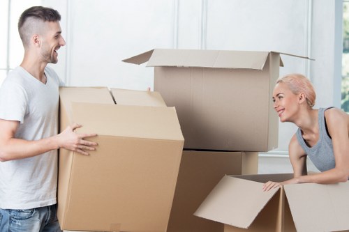 Business relocation process with labelled office items