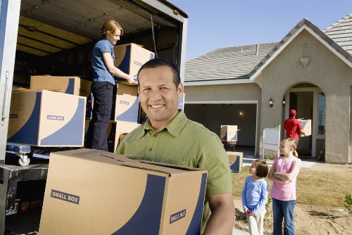 Packed boxes ready for removal services in Enfield