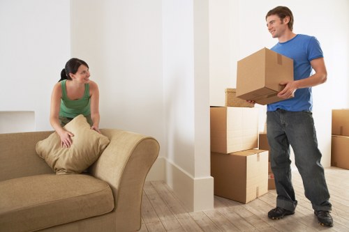 Organised unpacking of boxes in an Enfield home