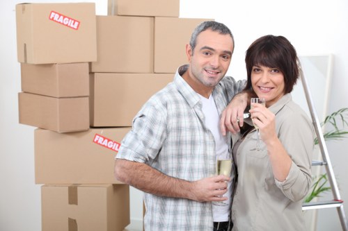Moving boxes and household items from an Enfield apartment